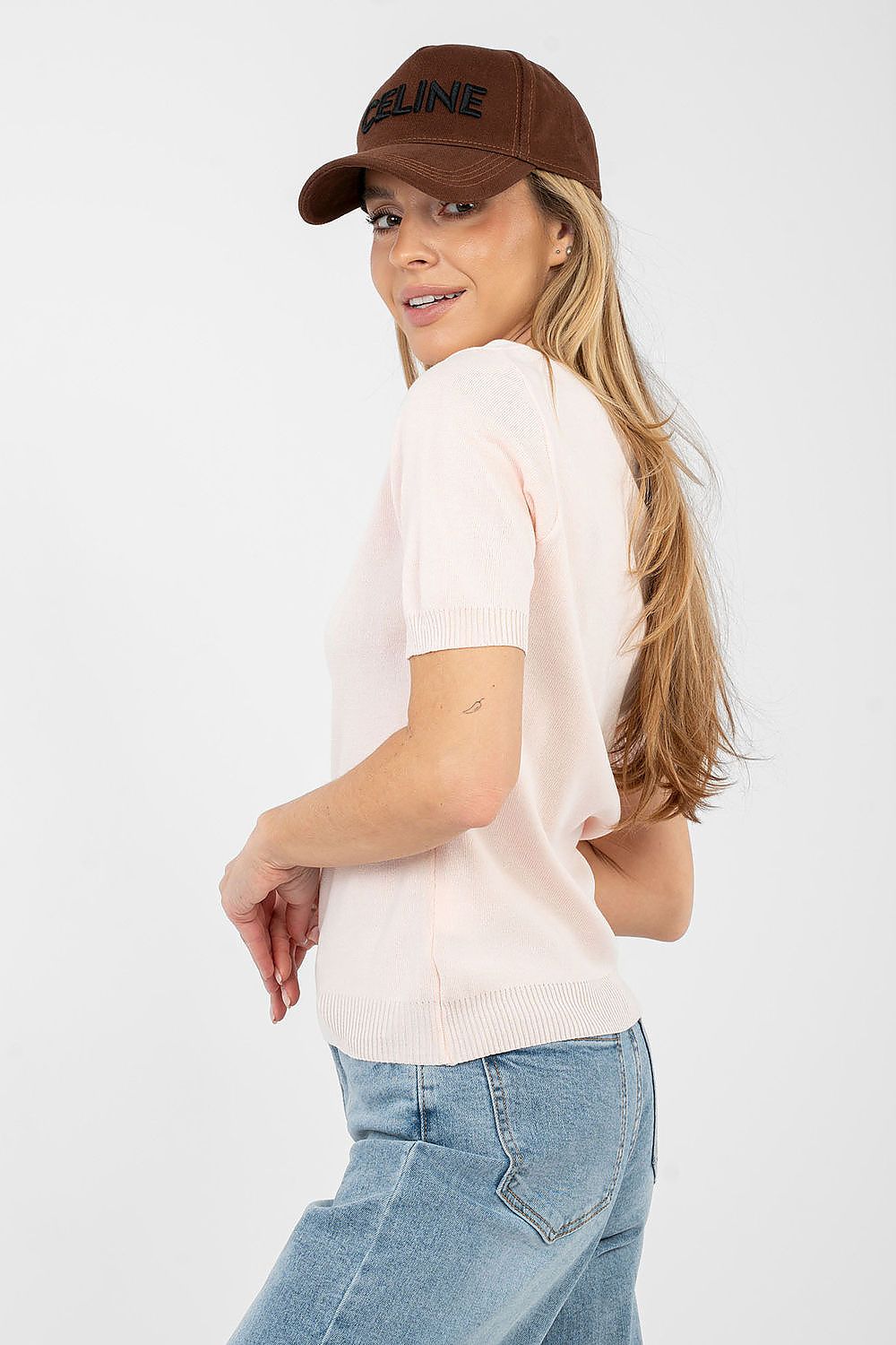 Trui met korte mouwen in roze voor dames