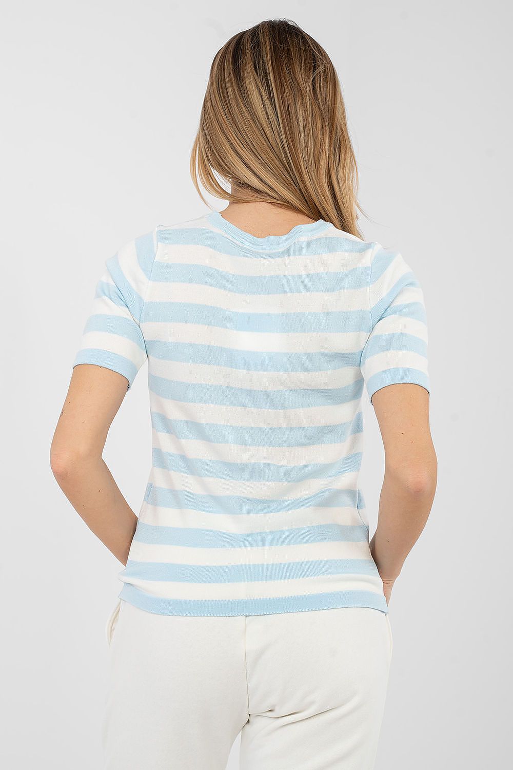 Trui met korte mouwen in blauw voor dames