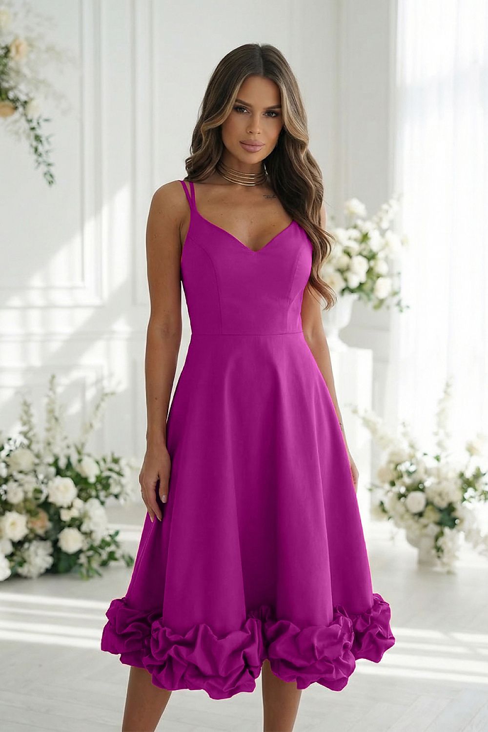 Formele jurk in violet voor dames