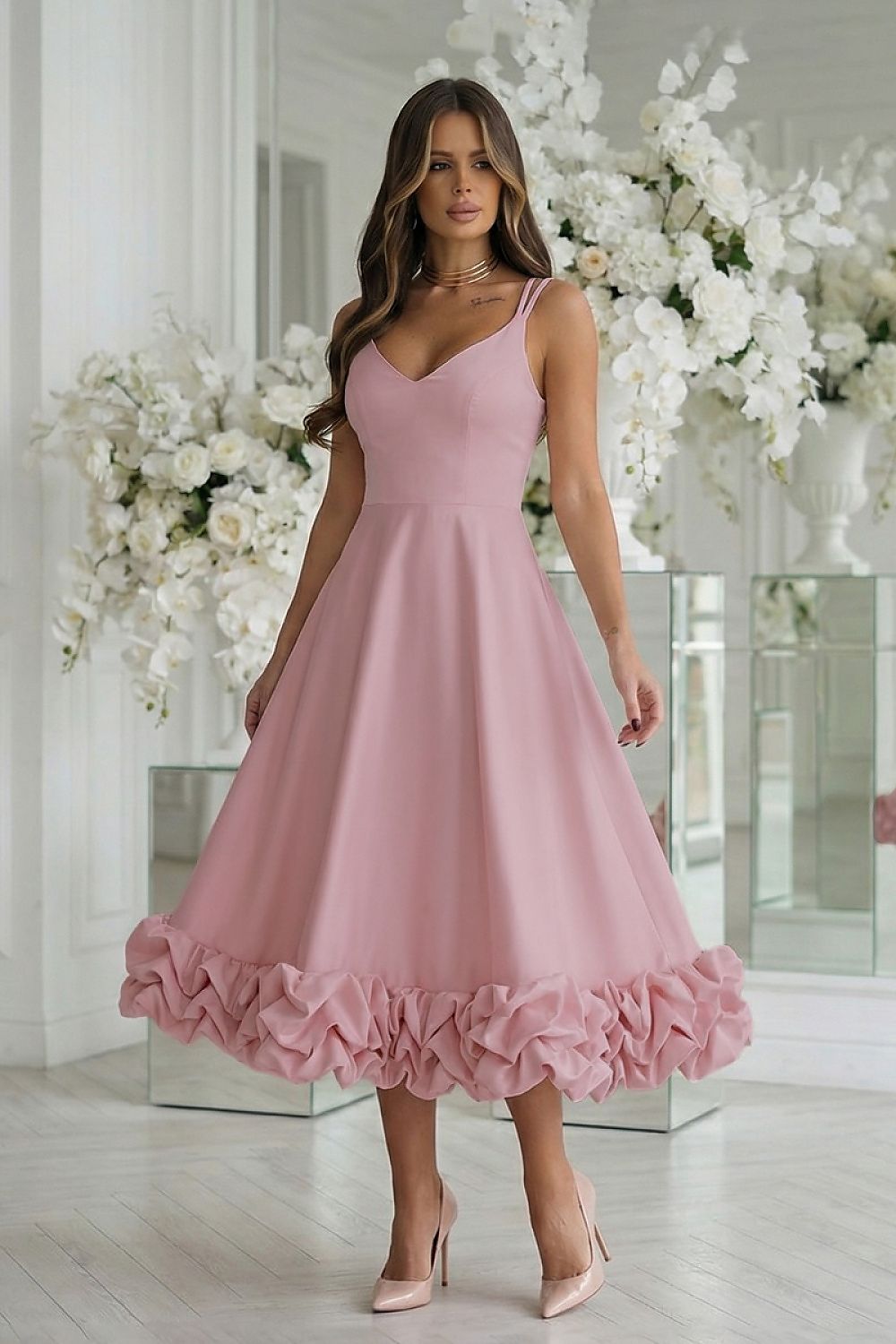 Formele jurk in roze voor dames